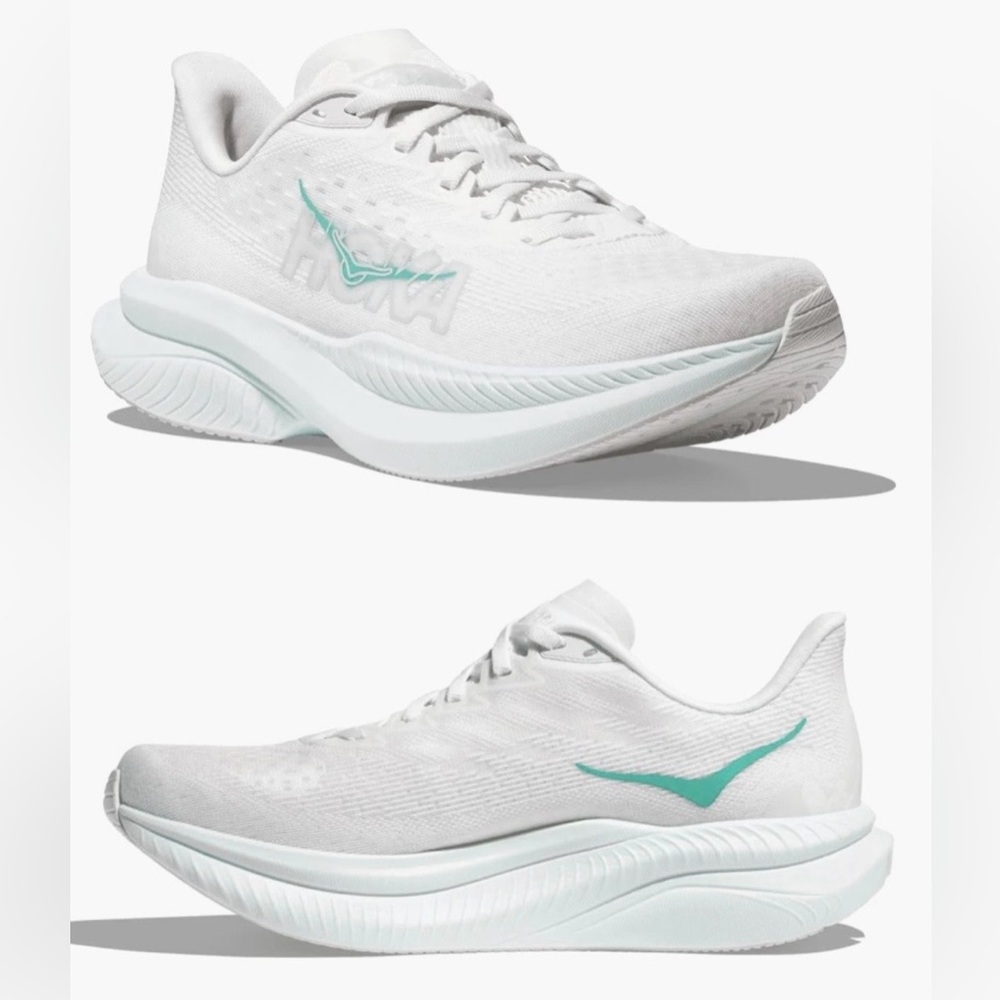 HOKA 💅 Mach 6 1147810 WHTD White Droplet Running Shoes Sneakers Size 7 8.5 9